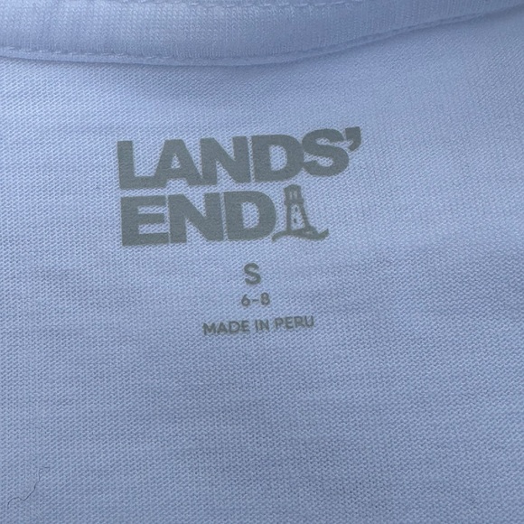 Lands' End Women's Cotton Short Sleeve V-Neck White T-Shirt Size Small NWT - Picture 5 of 7